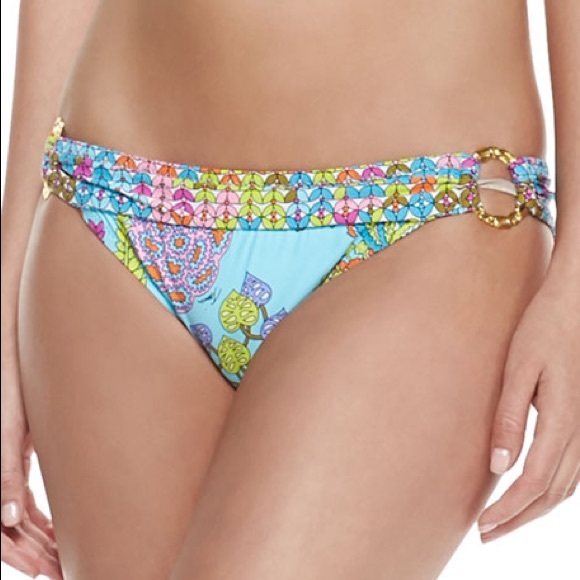 Trina Turk side buckle hipster multi bikini bottom - Picture 4 of 11